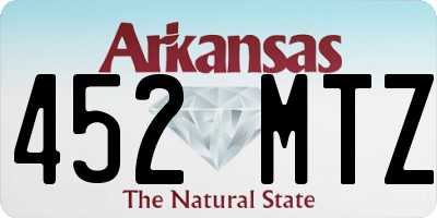 AR license plate 452MTZ