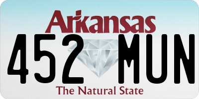 AR license plate 452MUN