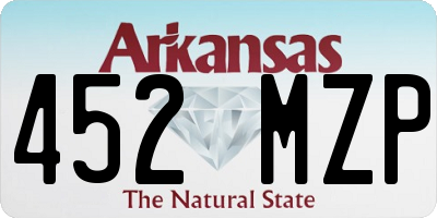 AR license plate 452MZP