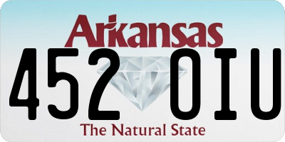 AR license plate 452OIU
