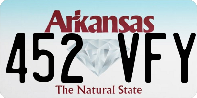 AR license plate 452VFY