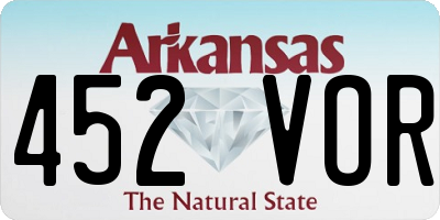 AR license plate 452VOR