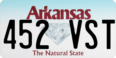 AR license plate 452VST