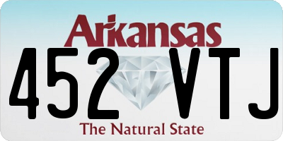 AR license plate 452VTJ