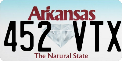 AR license plate 452VTX
