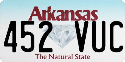AR license plate 452VUC