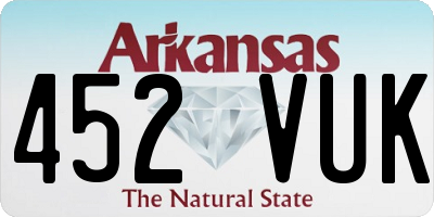 AR license plate 452VUK