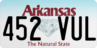 AR license plate 452VUL