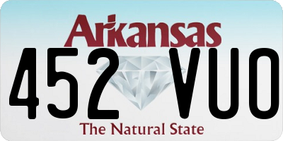 AR license plate 452VUO