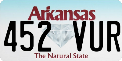 AR license plate 452VUR