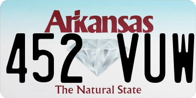 AR license plate 452VUW