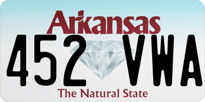 AR license plate 452VWA