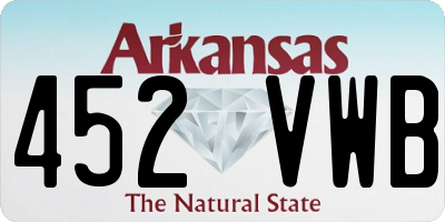 AR license plate 452VWB