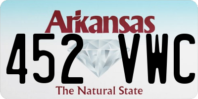 AR license plate 452VWC