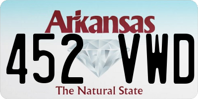 AR license plate 452VWD