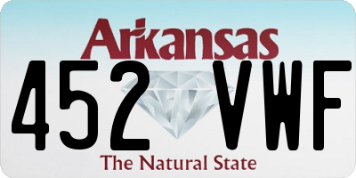 AR license plate 452VWF
