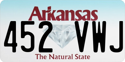 AR license plate 452VWJ