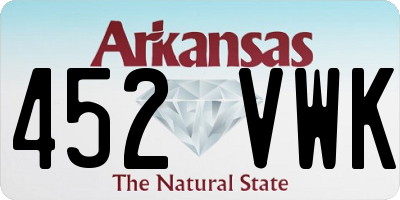 AR license plate 452VWK