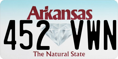 AR license plate 452VWN
