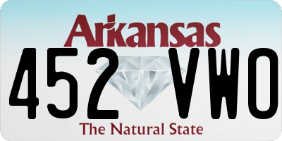 AR license plate 452VWO