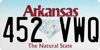AR license plate 452VWQ