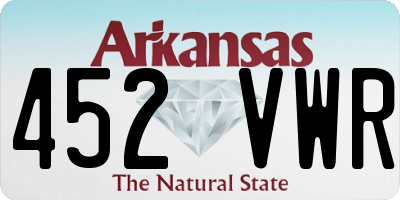 AR license plate 452VWR