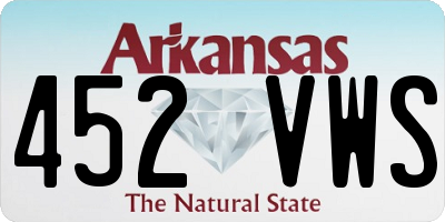 AR license plate 452VWS