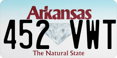 AR license plate 452VWT