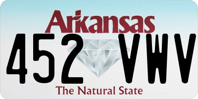 AR license plate 452VWV