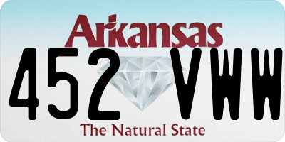 AR license plate 452VWW