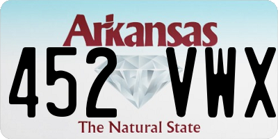 AR license plate 452VWX