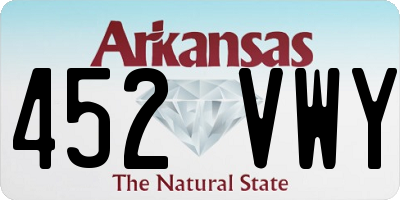 AR license plate 452VWY