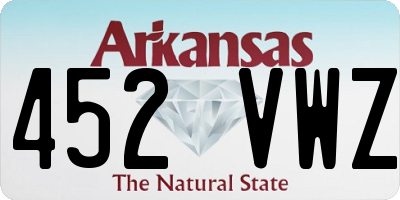 AR license plate 452VWZ