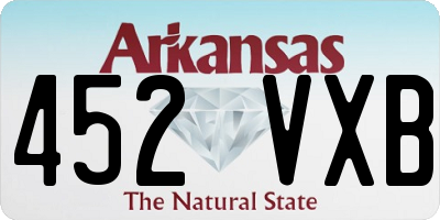 AR license plate 452VXB