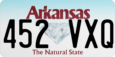 AR license plate 452VXQ