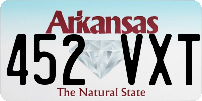 AR license plate 452VXT