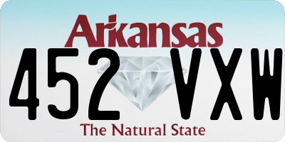 AR license plate 452VXW