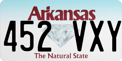 AR license plate 452VXY