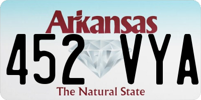 AR license plate 452VYA