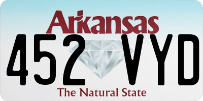 AR license plate 452VYD