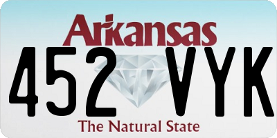 AR license plate 452VYK