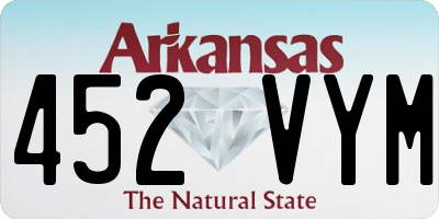 AR license plate 452VYM
