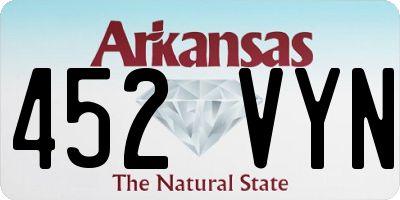 AR license plate 452VYN