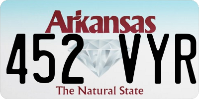 AR license plate 452VYR
