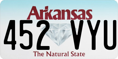 AR license plate 452VYU