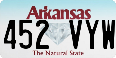 AR license plate 452VYW