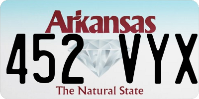 AR license plate 452VYX