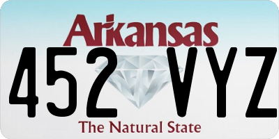 AR license plate 452VYZ