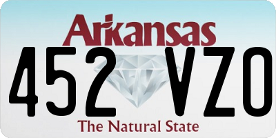 AR license plate 452VZO