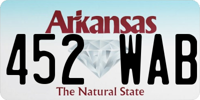 AR license plate 452WAB